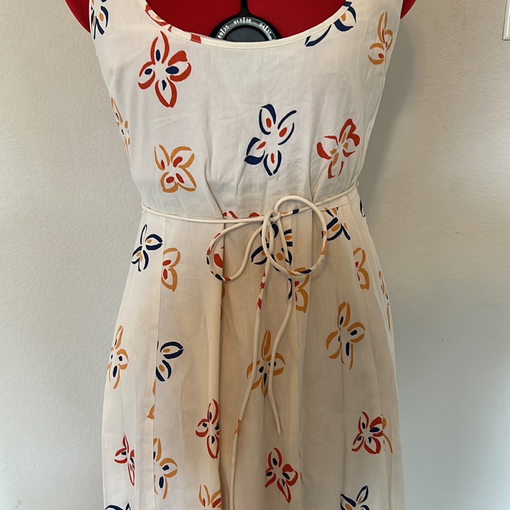 ✨NEW✨ Rebecca Taylor Flame Fleur Linen-Blend Midi-Dress - Size 4 - Picture 11 of 14